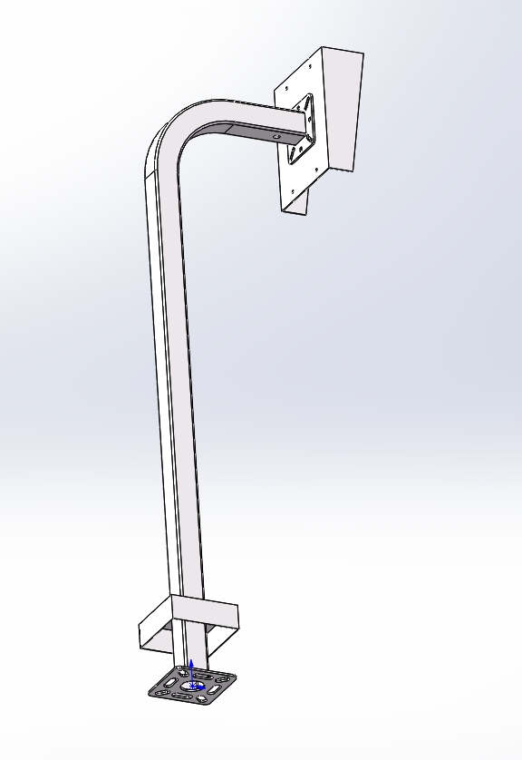 Card Reader Cover for Gooseneck Pedestal, 10" x 8", Steel, Black Powder Coated
