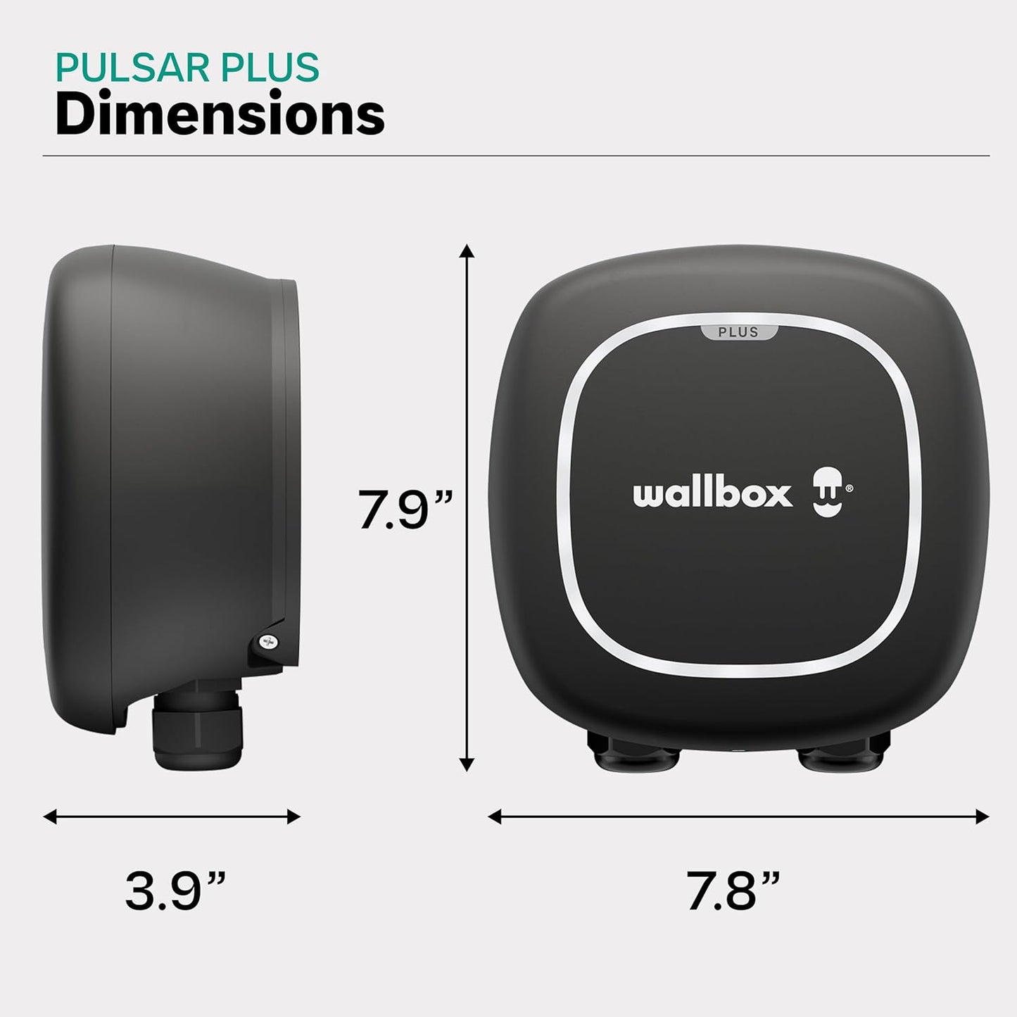 Wallbox Pulsar Plus Level 2 Smart EV 48 Amp Charger, WiFi, Bluetooth, Energy Star and UL Certified, 25ft Cable, Indoor & Outdoor EVSE, Hardwired, Assembled in USA. Authorized Dealer