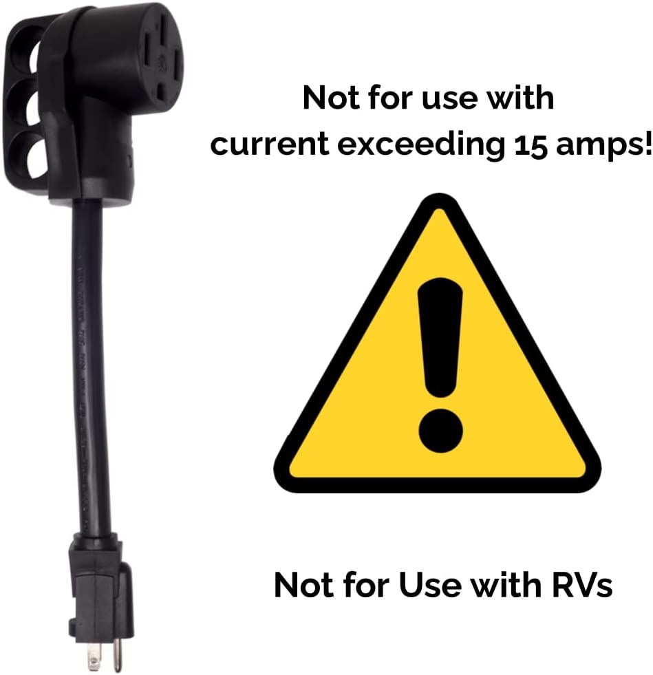Inteset - NEMA 5-15P to 14-50R EV Adapter Cord ~ 12in (Not for use with RVs)