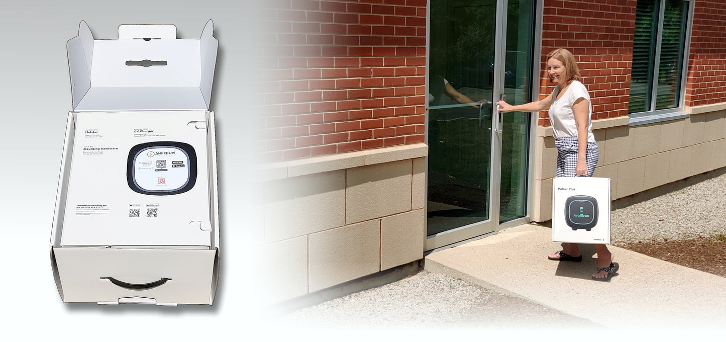 Wallbox Pulsar Plus Level 2 Smart EV 48 Amp Charger, WiFi, Bluetooth, Energy Star and UL Certified, 25ft Cable, Indoor & Outdoor EVSE, Hardwired, Assembled in USA. Authorized Dealer
