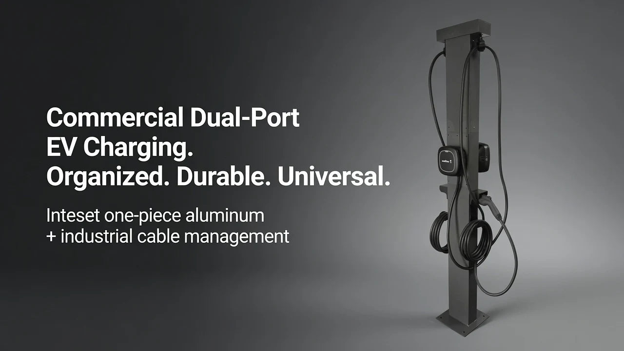 Universal Dual Pedestal for Level 2 EV Chargers without Dual CMS
