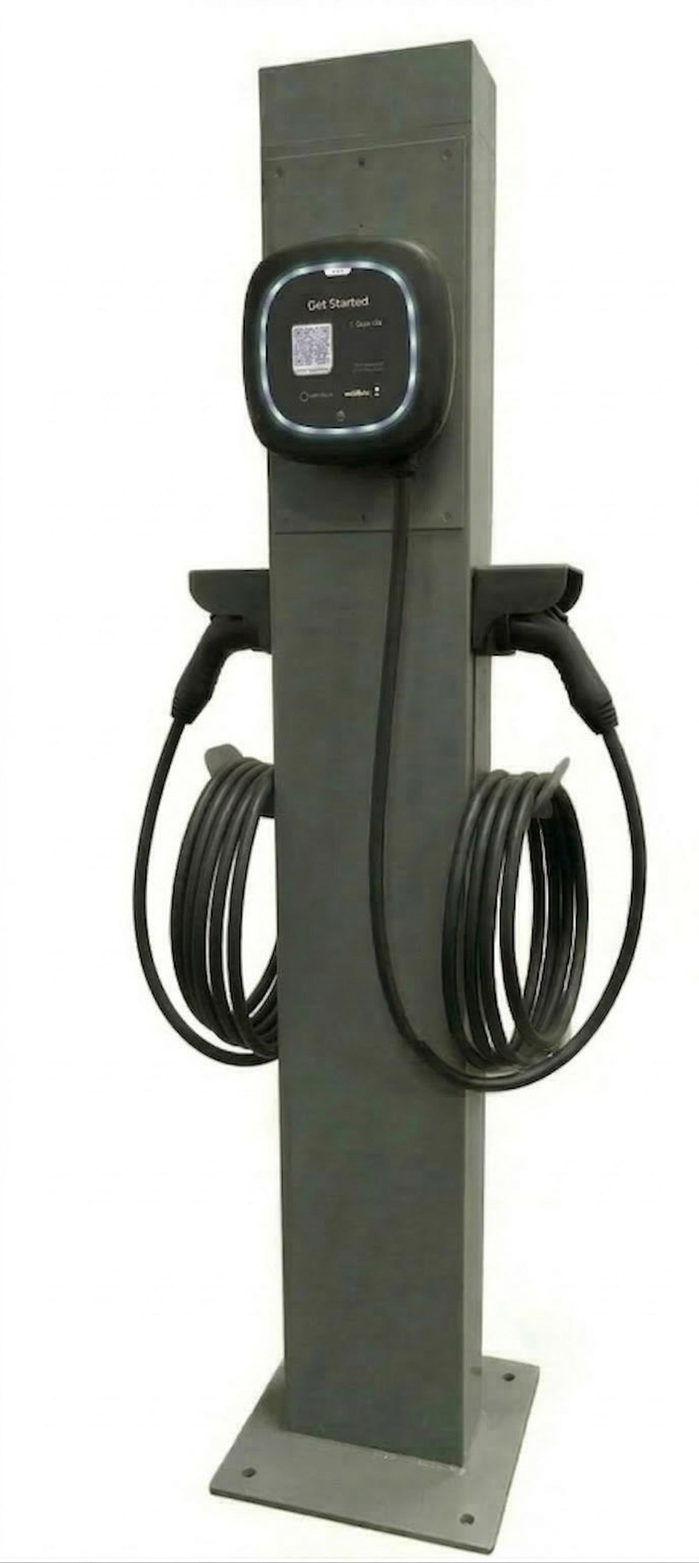 Universal Dual Pedestal for Level 2 EV Chargers without Dual CMS