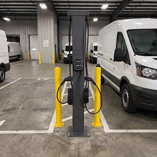 Universal Dual Pedestal for Level 2 EV Chargers without Dual CMS