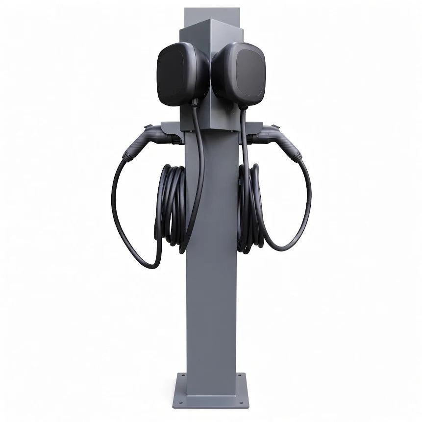 Universal Dual Pedestal for Level 2 EV Chargers without Dual CMS